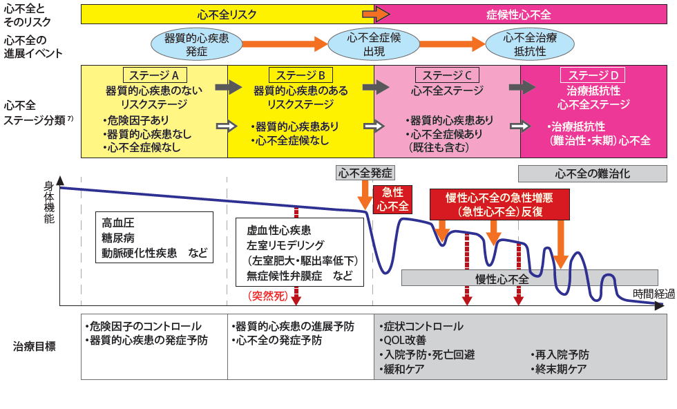 図3 心不全とそのリスクの進展ステージ