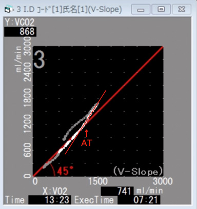 図4 V-slope法によるATの決定