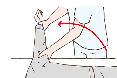 臥床しながらできる四肢の関節運動の例